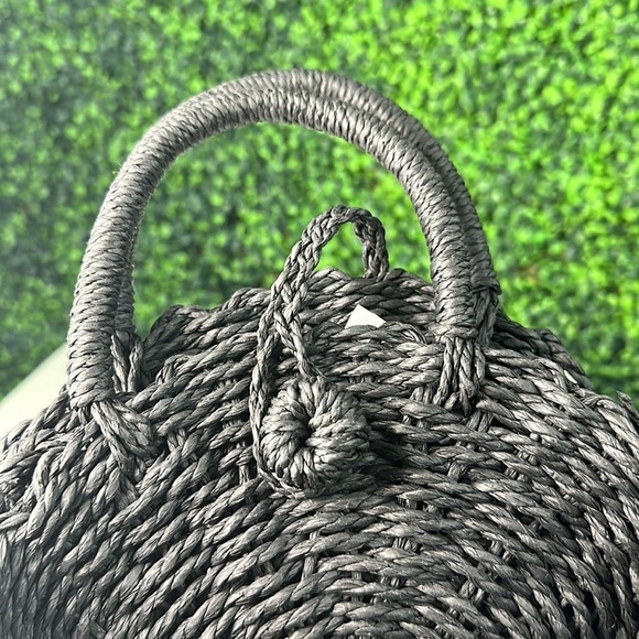 Black Straw Shoulder Bag Womens O/S - Picture 4 of 11